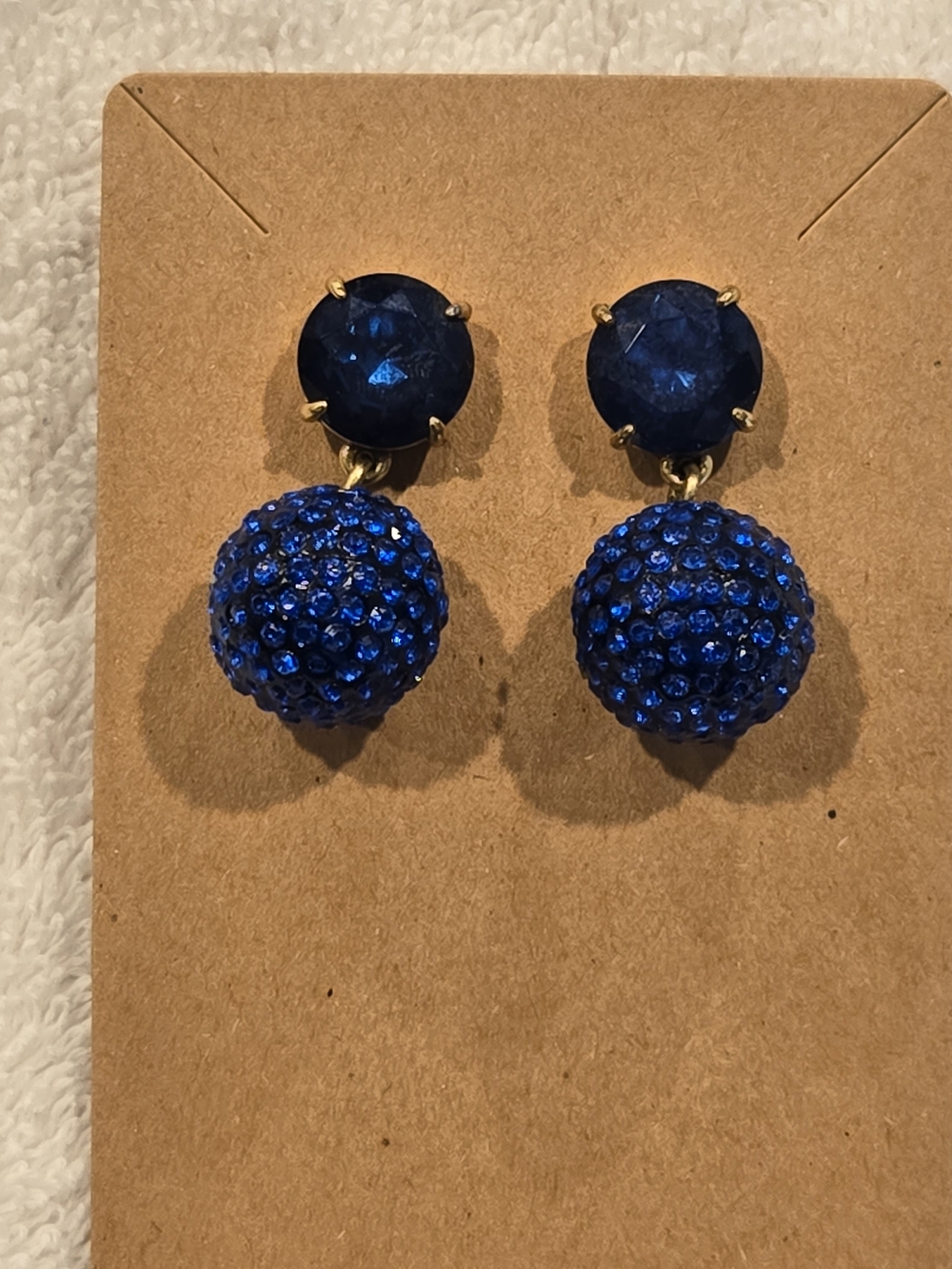 J. Crew Royal Blue Crystal Drop Earrings